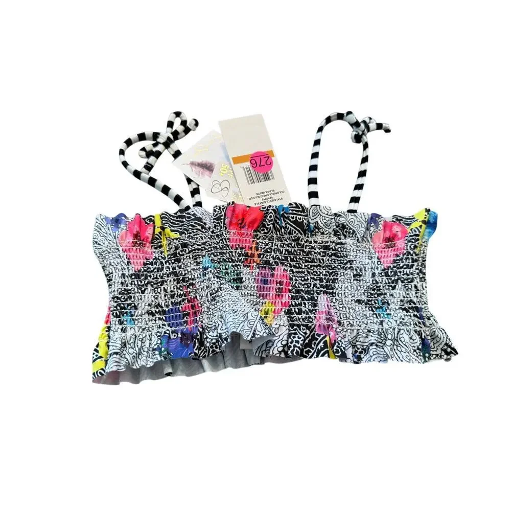 Jessica Simpson Girls' Black White Smocked 2 Piece Bikini Set Size 3T